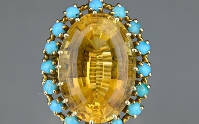 Ring set with a citrine
