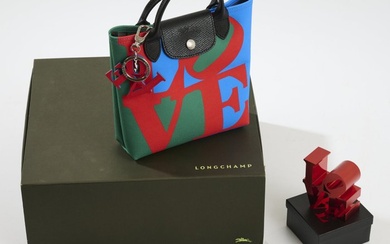 Robert Indiana (1928-2018) - LOVE RED sculpture box + LONGCHAMP LOVE BAG (new) -> ultimate Mother'sDay Art Gift !