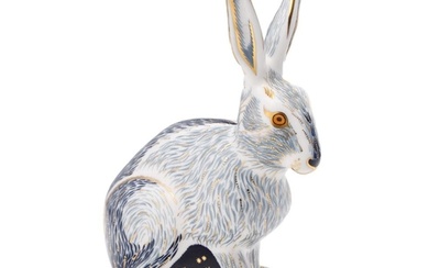Royal Crown Derby Paperweight - Starlight Hare, 13.5cm tall,...