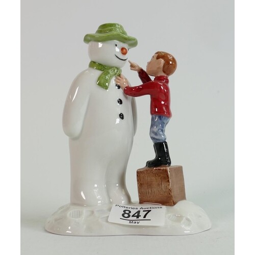 Royal Doulton snowman tableau figure: Dressing the Snowman ,...
