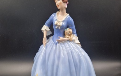 Royal Dux Porzellan-Manufaktur - Figurine - "Lady with dog" - (143) - Porcelain
