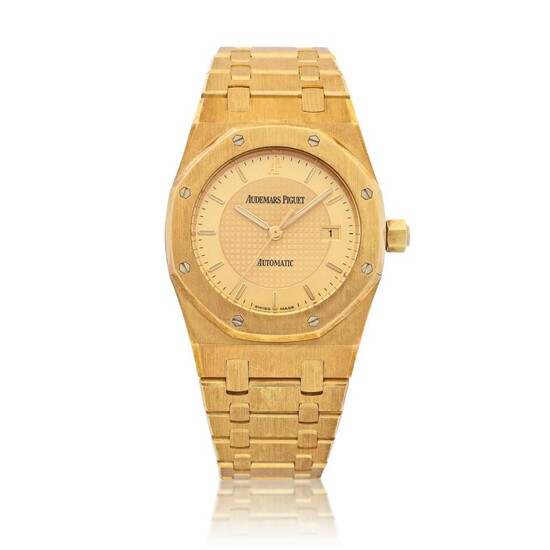 Royal Oak, Reference 15050BA | A limited edition yellow gold bracelet watch with date and two-tone dial, Circa 1997 | 愛彼 | 皇家橡樹系列 型號15050BA | 限量版黃金鏈帶腕錶，備日期顯示及雙色錶盤，約1997年製, Audemars Piguet