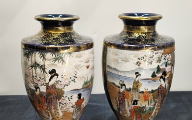 Royal Satsuma Japanese Porcelain Vases