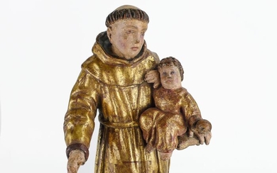 Saint Anthony of Padua - Baroque Period - 50 cm height - Polychrome wood carving - 18th century