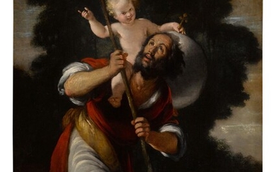 Saint Christopher carrying the Christ Child, Bernardo Strozzi