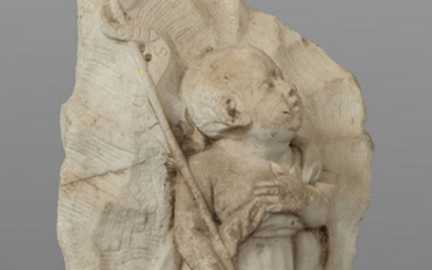 San Giovannino, frammento di scultura in marmo statuario, sec.XVII h.cm.47
