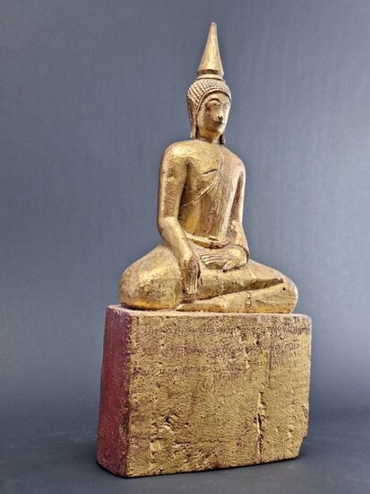 Sculpture (1) - Gold, Lacquer, Wood - Thailand - Lanna - 18th c.