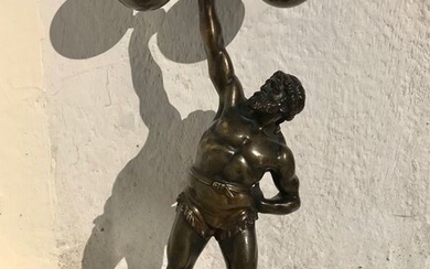 Sculpture, "Heracles" (1) - Bronze (patinated) - Early 20th century