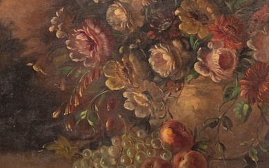 Scuola Francese del XIX Secolo - Ginner - Natura morta con trionfo floreale