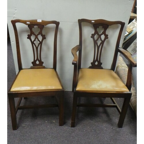 Set of 6x Dining Room Chairs comprising of 4 chairs and 2 ca...