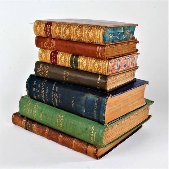 Seven various books, to include The Exploration of Australia Volume II, Gulliver's Travels, The