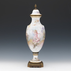 Sevres Style Porcelain Vase Signed M. Demonceaux