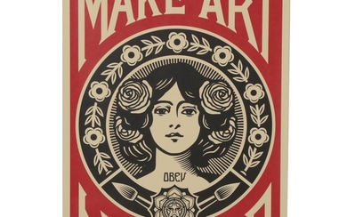 Shepard Fairey Offset Print Poster "Make Art Not War," 2020