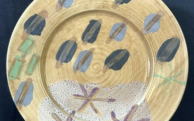 Signed Ceramic Hand Painted Serving Platter
