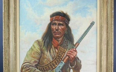 Signed Perillo, Native American, Oil on Canvas