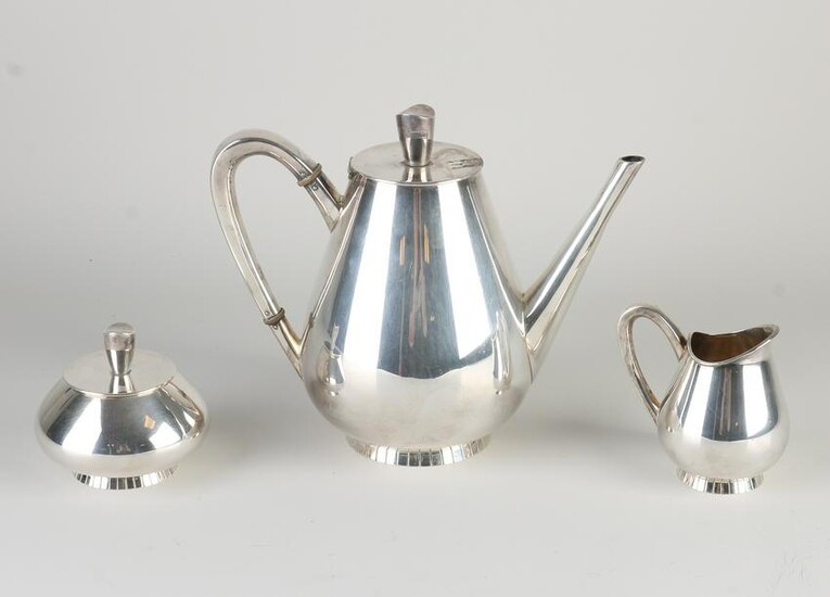 Silver coffee service, 925/000, with a coffee pot, milk