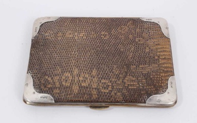 Snake skin wallet with silver mounts (London 1903) 14cm x 10.5cm