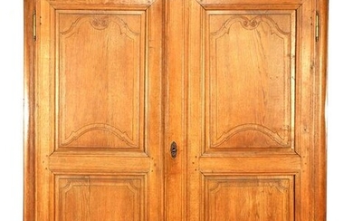 Solid oak 2-door linen cupboard