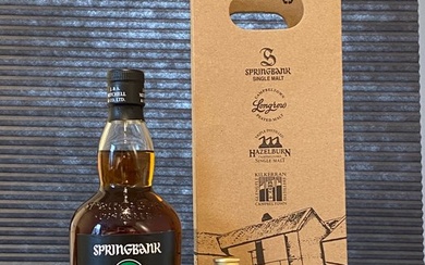 Springbank 15 years old - + Distillery Visitors Mini 2024 & Glass - Original bottling - 5cl, 70cl - 2 bottles
