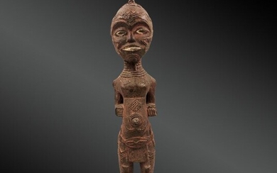 Statue(s) - Wood, Pigments - Lwena - Congo DRC