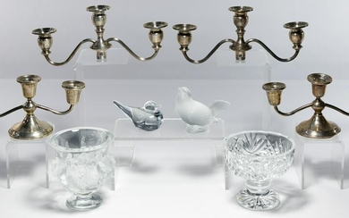 Sterling Silver Candelabra and Crystal Assortment