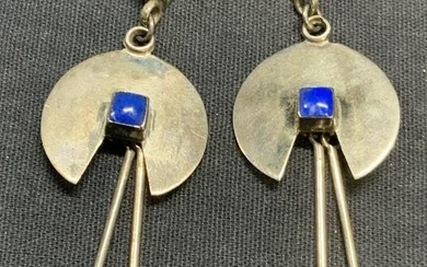 Sterling Silver & Lapis Lazuli Dangle Earrings