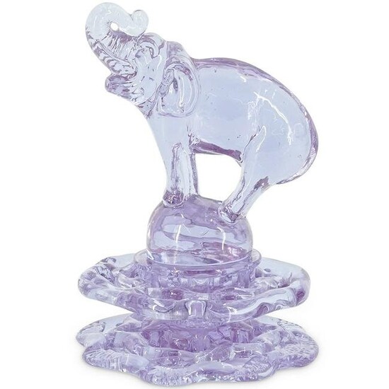 Steuben Wisteria Glass Elephant
