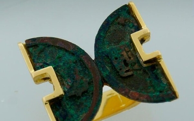 THIERRY VENDOME Bronze Yellow Gold RING - Handmade
