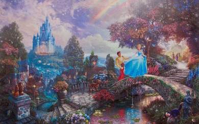 THOMAS KINKADE Cinderella and the Prince Giclee on Canvas