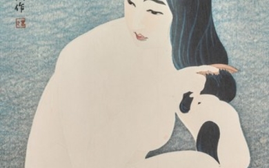 TORII KOTONDO, (1900–1976), SHOWA PERIOD, 20TH CENTURY | COMBING HAIR (KAMISUKI)