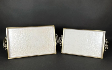 TWO MCM KYES MOIRE GLAZE TRAYS