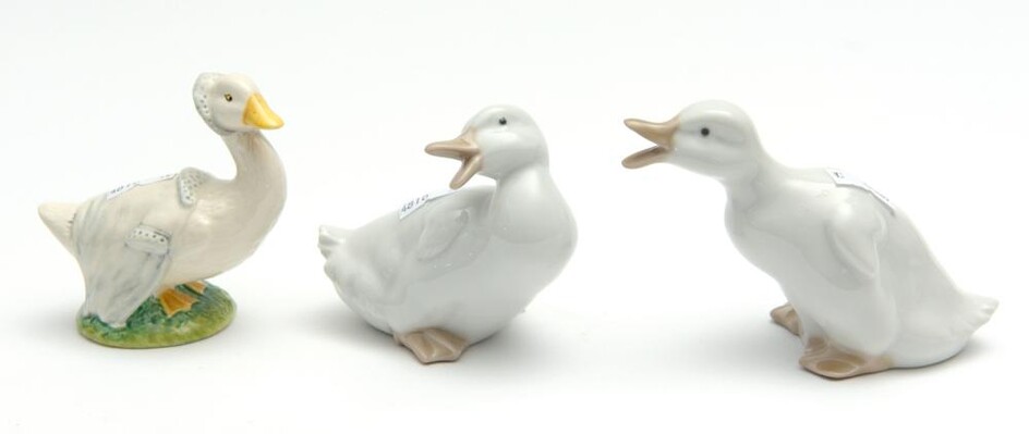 TWO NAO DUCKS AND A BEATRIX POTTER DUCK