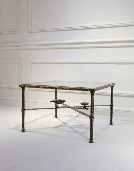 Table basse A l'oiseau et coupelle, Diego Giacometti