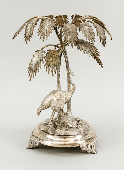 Table decoration, around 1900, metal, silver plated. Round...