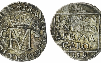 Scotland, Silver Hammered Coins (3), Francis and Mary, Nonsunt, 1559; also, Charles I, 40-Pence, 1636; and, Charles II, Half-Merk, 1671