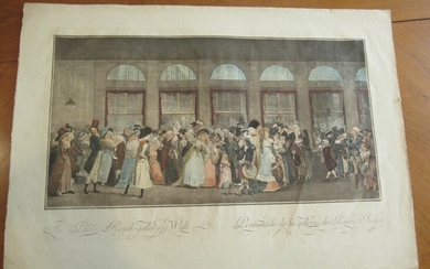 The Palais Royal - Gallery's Walk / Promenade De La Gallerie Du Palais Royal [Original Color Engraving Debucourt, Louis-Philibert [1755-1832]]