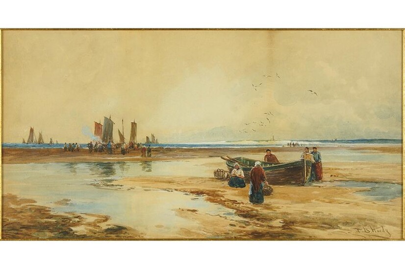 Thomas Bush Hardy (British, 1842-1897) Fisherfolk on