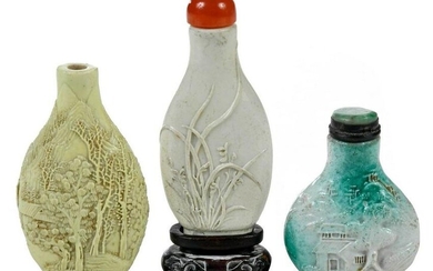Three Chinese Porcelain Snuff Bottles