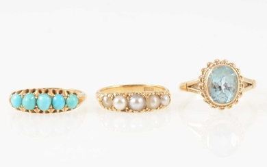 Three gemset dress rings.