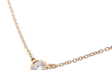 Tiffany 0.23ct diamond visor yard ladies necklace 750 yellow gold