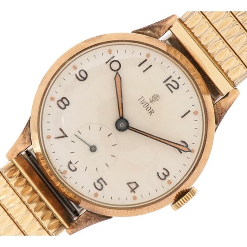 Tudor, gentlemen's 9ct gold Tudor wristwatch with subsidiary...