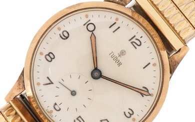 Tudor, gentlemen's 9ct gold Tudor wristwatch with subsidiary...