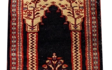 Turkish Pictorial Prayer Rug, 2' x 1'