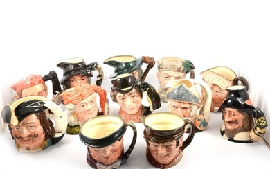 Twelve Royal Doulton character jugs.