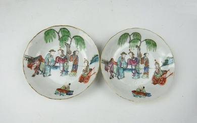 Two Chinese Famille Rose Porcelain Dishes with Tongzhi