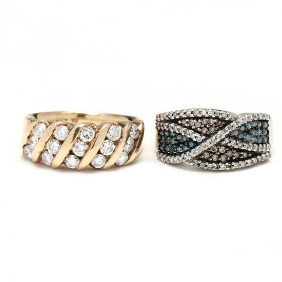 Two Gold and Diamond Rings