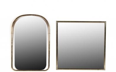 Two Italian Modern Brass Mirrors