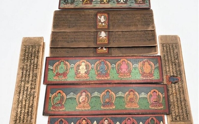 Two Tibetan Books, each having carved wood covers