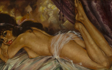Unidentified Artist - Female Nude, Oil on Canvas.