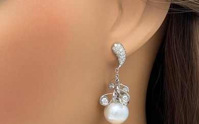 Utopia Pearl And Diamond 18k Earrings